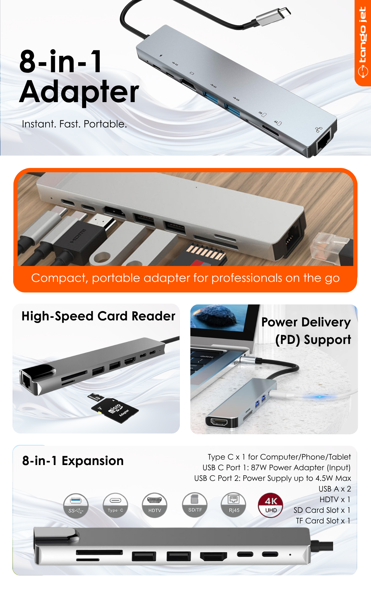 8-in-1 Adapter Features
